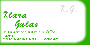 klara gulas business card